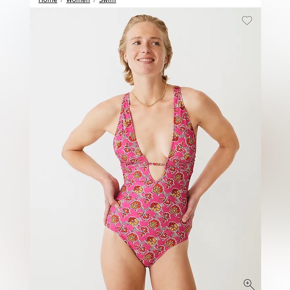 NWT j.crew Halter-neck cutout one-piece swimsuit in Ratti® pink blooms print